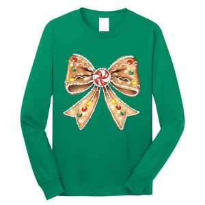 Merry Christmas Coquette Bow Xmas Candy Girl Gift Long Sleeve Shirt