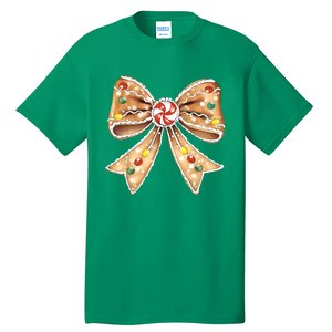 Merry Christmas Coquette Bow Xmas Candy Girl Gift Tall T-Shirt