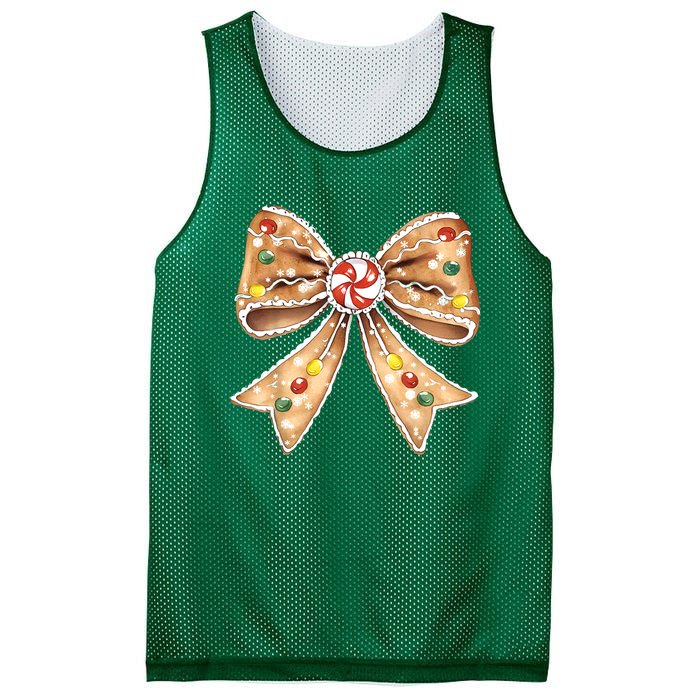 Merry Christmas Coquette Bow Xmas Candy Girl Gift Mesh Reversible Basketball Jersey Tank