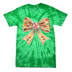 Merry Christmas Coquette Bow Xmas Candy Girl Gift Tie-Dye T-Shirt