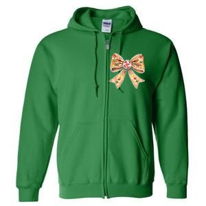 Merry Christmas Coquette Bow Xmas Candy Girl Gift Full Zip Hoodie