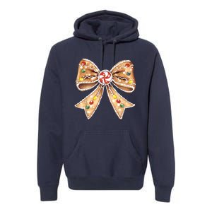 Merry Christmas Coquette Bow Xmas Candy Girl Gift Premium Hoodie