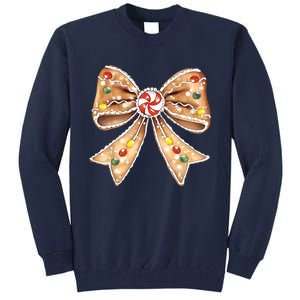 Merry Christmas Coquette Bow Xmas Candy Girl Gift Tall Sweatshirt