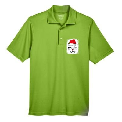 Mamaw Claus Christmas Light Pajama Family Matching Xmas Gift Men's Origin Performance Pique Polo