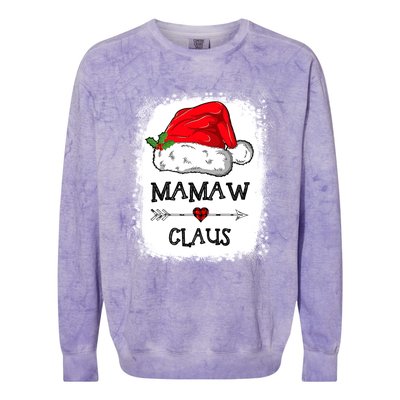 Mamaw Claus Christmas Light Pajama Family Matching Xmas Gift Colorblast Crewneck Sweatshirt