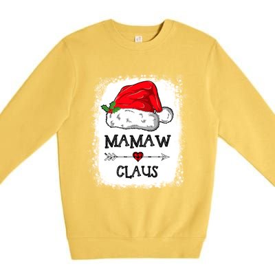 Mamaw Claus Christmas Light Pajama Family Matching Xmas Gift Premium Crewneck Sweatshirt