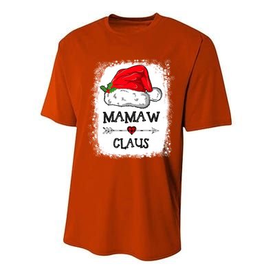 Mamaw Claus Christmas Light Pajama Family Matching Xmas Gift Performance Sprint T-Shirt