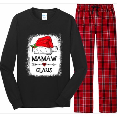 Mamaw Claus Christmas Light Pajama Family Matching Xmas Gift Long Sleeve Pajama Set