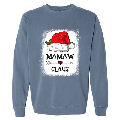 Mamaw Claus Christmas Light Pajama Family Matching Xmas Gift Garment-Dyed Sweatshirt