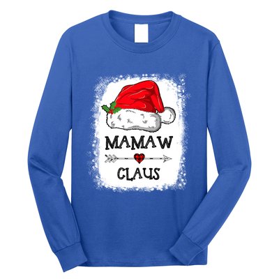 Mamaw Claus Christmas Light Pajama Family Matching Xmas Gift Long Sleeve Shirt