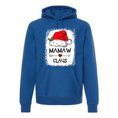 Mamaw Claus Christmas Light Pajama Family Matching Xmas Gift Premium Hoodie