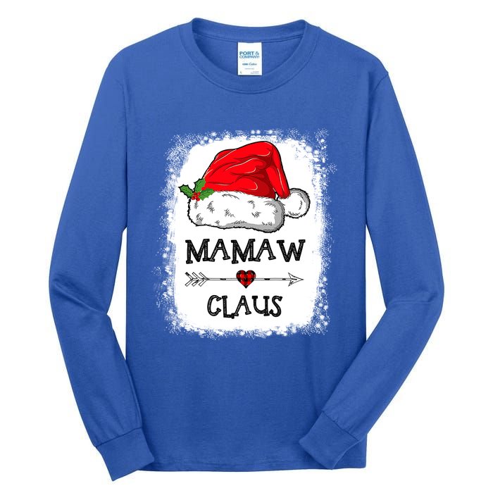 Mamaw Claus Christmas Light Pajama Family Matching Xmas Gift Tall Long Sleeve T-Shirt