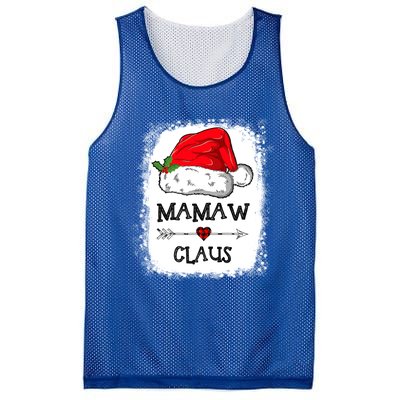 Mamaw Claus Christmas Light Pajama Family Matching Xmas Gift Mesh Reversible Basketball Jersey Tank