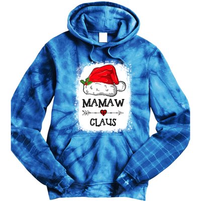 Mamaw Claus Christmas Light Pajama Family Matching Xmas Gift Tie Dye Hoodie