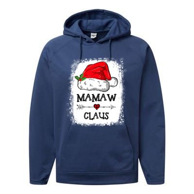 Mamaw Claus Christmas Light Pajama Family Matching Xmas Gift Performance Fleece Hoodie