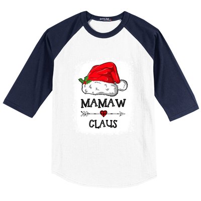 Mamaw Claus Christmas Light Pajama Family Matching Xmas Gift Baseball Sleeve Shirt