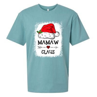 Mamaw Claus Christmas Light Pajama Family Matching Xmas Gift Sueded Cloud Jersey T-Shirt