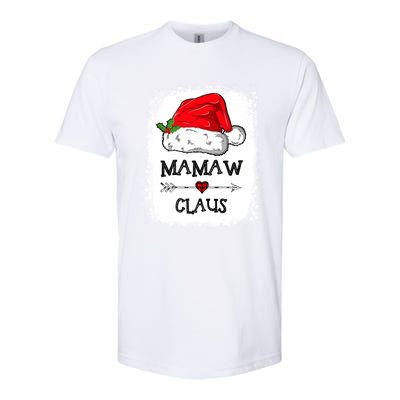 Mamaw Claus Christmas Light Pajama Family Matching Xmas Gift Softstyle CVC T-Shirt