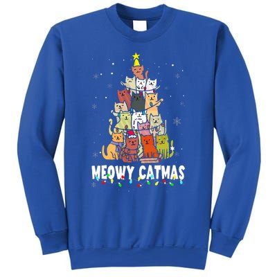 Meowy Catmas Cat Christmas Tree Xmas Funny Santa  Sweatshirt