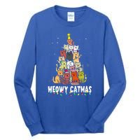 Meowy Catmas Cat Christmas Tree Xmas Funny Santa  Tall Long Sleeve T-Shirt