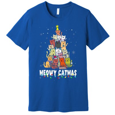 Meowy Catmas Cat Christmas Tree Xmas Funny Santa  Premium T-Shirt