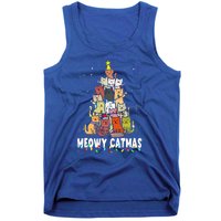 Meowy Catmas Cat Christmas Tree Xmas Funny Santa  Tank Top