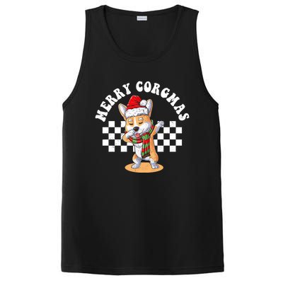 Merry Corgmas Christmas Dabbing Corgi Dog Mom Xmas Gift PosiCharge Competitor Tank