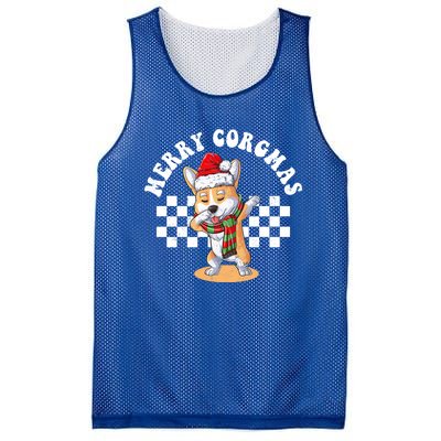 Merry Corgmas Christmas Dabbing Corgi Dog Mom Xmas Gift Mesh Reversible Basketball Jersey Tank