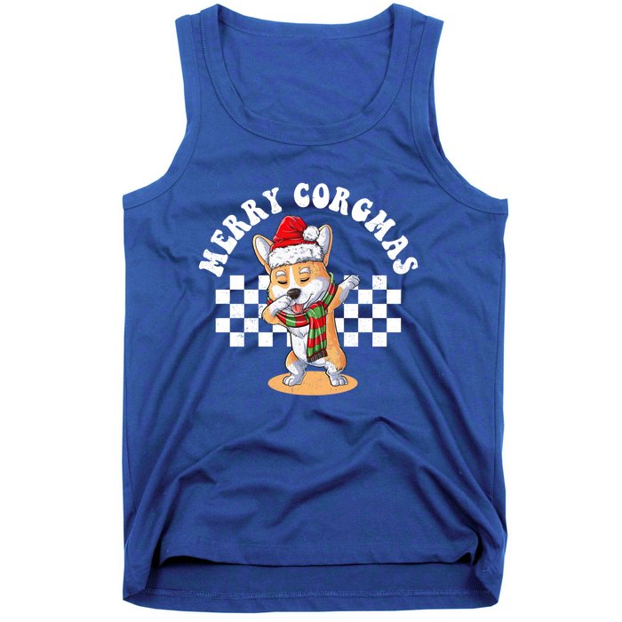 Merry Corgmas Christmas Dabbing Corgi Dog Mom Xmas Gift Tank Top