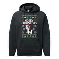 Mooey Christmas Cow Santa Claus Hat Xmas Farmer Animal Performance Fleece Hoodie