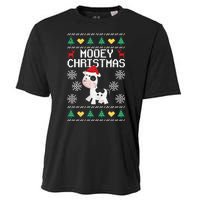 Mooey Christmas Cow Santa Claus Hat Xmas Farmer Animal Cooling Performance Crew T-Shirt