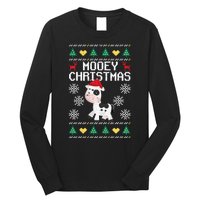 Mooey Christmas Cow Santa Claus Hat Xmas Farmer Animal Long Sleeve Shirt