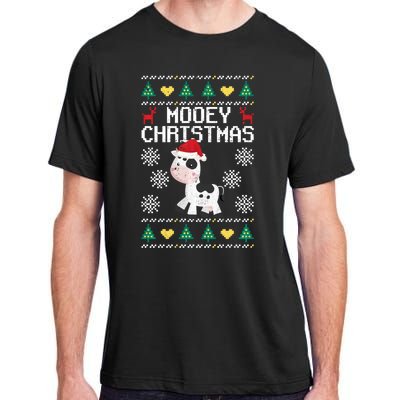 Mooey Christmas Cow Santa Claus Hat Xmas Farmer Animal Adult ChromaSoft Performance T-Shirt