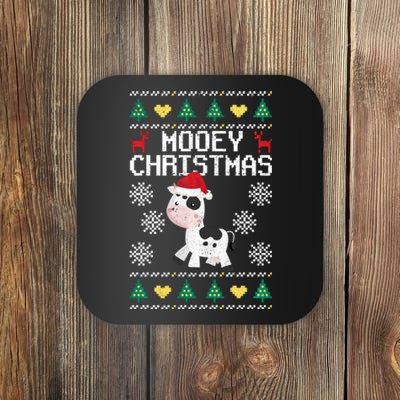 Mooey Christmas Cow Santa Claus Hat Xmas Farmer Animal Coaster