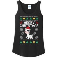 Mooey Christmas Cow Santa Claus Hat Xmas Farmer Animal Ladies Essential Tank