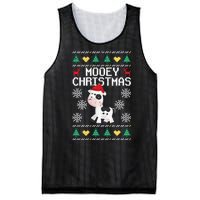 Mooey Christmas Cow Santa Claus Hat Xmas Farmer Animal Mesh Reversible Basketball Jersey Tank