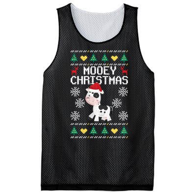 Mooey Christmas Cow Santa Claus Hat Xmas Farmer Animal Mesh Reversible Basketball Jersey Tank