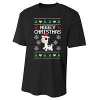 Mooey Christmas Cow Santa Claus Hat Xmas Farmer Animal Performance Sprint T-Shirt