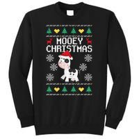 Mooey Christmas Cow Santa Claus Hat Xmas Farmer Animal Tall Sweatshirt