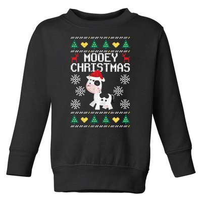 Mooey Christmas Cow Santa Claus Hat Xmas Farmer Animal Toddler Sweatshirt