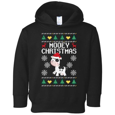 Mooey Christmas Cow Santa Claus Hat Xmas Farmer Animal Toddler Hoodie