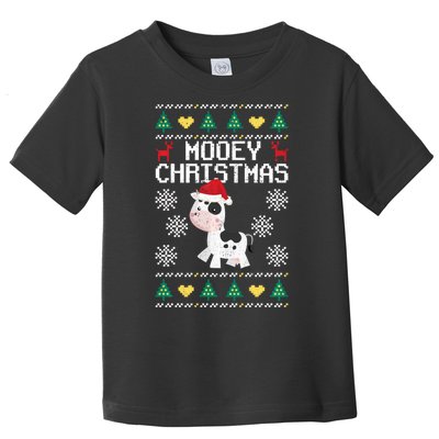 Mooey Christmas Cow Santa Claus Hat Xmas Farmer Animal Toddler T-Shirt