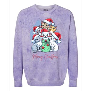 Meowy Christmas Cat Lover Holiday Colorblast Crewneck Sweatshirt