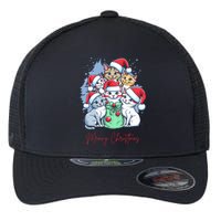 Meowy Christmas Cat Lover Holiday Flexfit Unipanel Trucker Cap