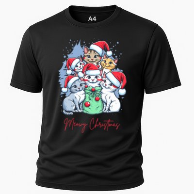 Meowy Christmas Cat Lover Holiday Performance Shirt