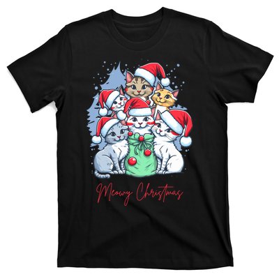 Meowy Christmas Cat Lover Holiday T-Shirt