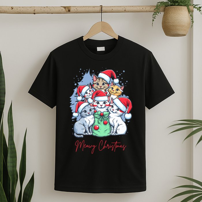 Meowy Christmas Cat Lover Holiday T-Shirt