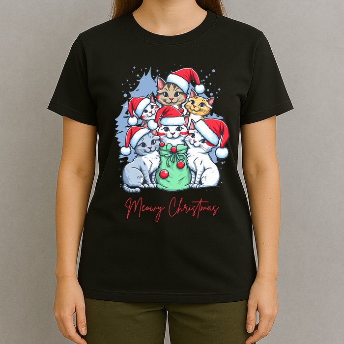 Meowy Christmas Cat Lover Holiday T-Shirt