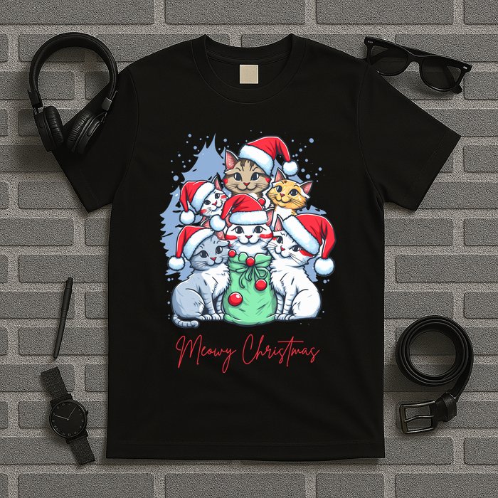 Meowy Christmas Cat Lover Holiday T-Shirt
