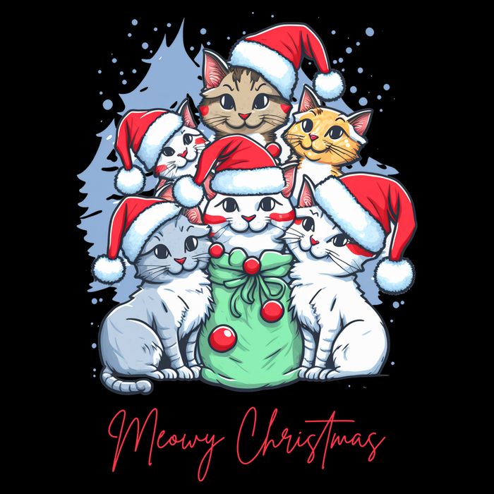 Meowy Christmas Cat Lover Holiday T-Shirt